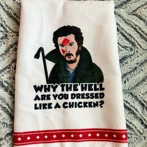 New set of 2 kitchen towels Home Alone Movie inspired. (microfiber texture)